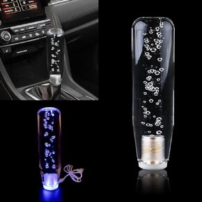 1 PC Crystal Gear Stick Shifter Knob, Transparent Bubble Gear Shifter Multicolor Gradient LED Shift Knob, Universal Cool Shift Head Car Interior Accessories (10CM/3.9")