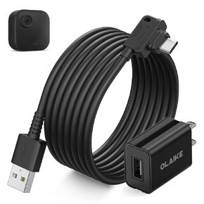 OLAIKE 25ft/7.5m Weatherproof Power Cord for Blink Outdoor 4, Type-C Charger Cable Compatible with Blink 4th Gen, Power Cable and Adapter for Camera, 2-Pack, Black (No Blink Camera)