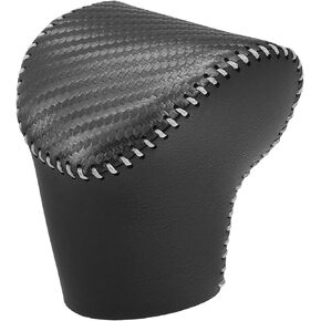 Car Shift Boot Cover Gear Knob Shifter Boot for KIA Sorento 2020-2023 Faux Leather Black Gray Stitches Carbon Fiber Pattern