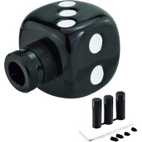 Lunsom Shifter Stick Knob, Dice Shape Shift Head Resin Shifting Lever Handle Car Transmission Fit Most Automatic Manual Vehicle (Black&White)