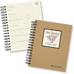 Write it Down series by Journals Unlimited, Guided Journal, Daily Devotions, A Prayer Journal, Full-size 7.5"x 9", Kraft Hard Cover, Made in USA