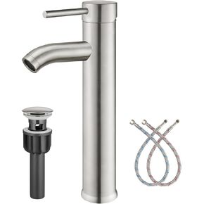 صنبور حوض السفينة، صنبور حمام طويل من الفولاذ المقاوم للصدأ بمقبض واحد، صنبور حمام أسود غير لامع، صنبور دائري طويل للمرحاض، سطح مثبت على سطح السفينة، خلاط حوض، صنبور فتحة واحدة، تصريف منبثق in Kuwait