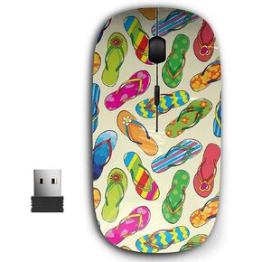 2.4G Ergonomic Portable USB Wireless Mouse for PC, Laptop, Computer, Notebook with Nano Receiver (Flip Flops)