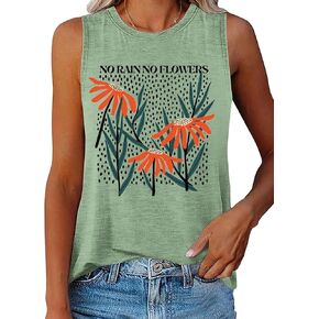 Women Vintage Flower Tank Tops Funny Boho Wildflowers Graphic Shirts Summer Hawaiian Vacation Casual Sleeveless Tops