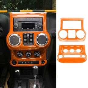 RT-TCZ Center Console Dashboard Panel Cover Trim & Air Conditioning Switch Panel Cover Trim Kit Decoration Interior Accessories for Jeep Wrangler JK JKU 2/4 Door 2011-2017,Carbon Fiber Grain