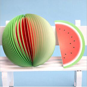 2 PCS Watermelon-shaped Cute Memo Pad Set, 3D Fruit Shape Non-Sticky Memo Notes, Creative Practical Three-dimensional Table Decoration Post Notepads, Office Decorations Office Supplies