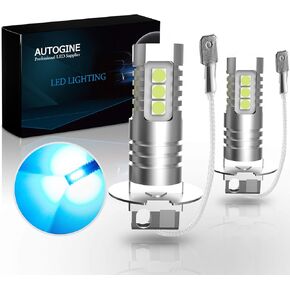 مصابيح الضباب H3 LED، 2000 لومن ساطعة للغاية 3030-SMD H3 LED مع جهاز عرض للسيارات والدراجات النارية والشاحنات وسيارات الدفع الرباعي وأضواء DRL (6000K زينون أبيض)