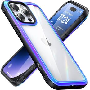 Meifigno Rainbow Series Mag Case for iPhone 15 Pro Max Case 6.7 inch - MagSafe Compatible - Aluminum Alloy Frame - MIL-GRD Drop Protection, Clear Back Phone Case for iPhone 15 ProMax Case, Iridescent in Kuwait