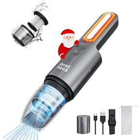 Minthouz Handheld Car Vacuum Cleaner, Mini Portable & Rechargeable Cordless Dustbuster, Small Air Duster with 6KPa Powerful Suction, USB C Charging, Quick Detailing Car Interior/Home/Keyboard