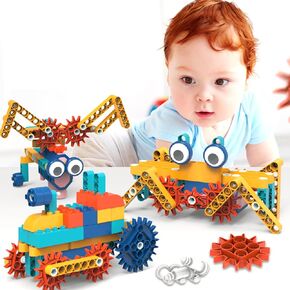 Education DIY Electric Gear Toys. Children's Building Block Puzzle, 116 Blocks can be Used to Build 35 Different Designs, Suitable for Birthday Gifts Sets for Ages 6