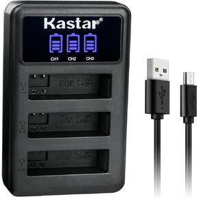 Kastar SJ8 LCD Triple USB Battery Charger Compatible with SJCAM SJ8 Star, SJCAM SJ8B Battery, SJCAM SJ8 Star 4K Ultra HD Action Camera, SJCAM SJ8 Star Sport Camera