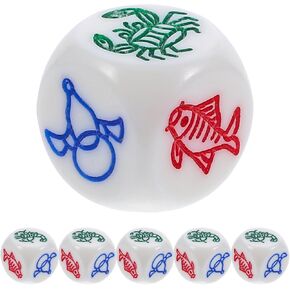 6 قطع من لعبة Toyvian الصينية التقليدية على شكل سرطان البحر الجمبري لعبة النرد السنة الصينية الجديدة التقليدية لعبة السمك الجمبري والروبيان وسرطان البحر والدجاج عملة كالاباش الورقية لعبة المقامرة التقليدية in Kuwait