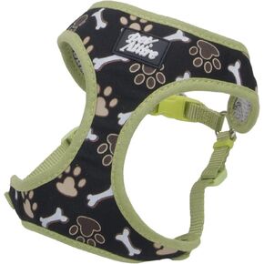 Coastal Pet Ribbon Designer Wrap Adjustable Dog Harness - Large & Small Dog Harness - Breathable Mesh Harness for Dogs - Top-Grade Pet Supplies for Dogs - Brown Paws & Bones, 5/8" x 16-19"