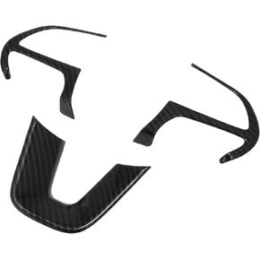 X AUTOHAUX ABS Plastic Carbon Fiber Pattern Black Interior Steering Wheel Cover Trim Set for Dodge Challenger Charger 2015-2020 for Dodge Durango for Jeep Grand Cherokee SRT8 2014-2019