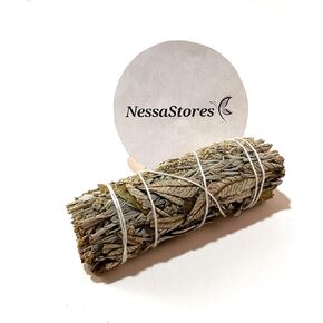 California White Sage + Yerba Santa + Blue Sage Smudge Stick 4" Bundle #JC-168 (1 pc)