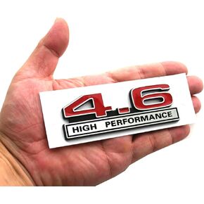 1pc 4.6 Liter High Performance Engine Emblems Badge 3D Decals Stickers Cars Trucks (Chrome Black)