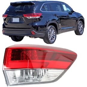 Driver Side Rear Brake Tail Light Assembly Replacement for 2017 2018 2019 Toyota Highlander Outer Left Tail Lamp 815600E161 TO2804143