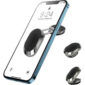 Folding Magnetic Phone Holder for Car, 360°Rotation Foldable 6X Strong UniveralAlloy Magnet Car Mount, Heat Resistant Super Sticker Cell Phone Mount for Car Dashboard Desk Wall for All Phone