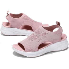 GoodValue Womens Comfortable Orthopedic Sandals Arch Support Ladies Walking Sport Athletic Sandals Open Toe Slip On Plantar Fasciitis Platform Dress Sandal