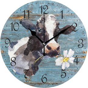 ALAZA Wall Clock Winter Owl on Branch Silent Non-Ticking Decorative Wall Clocks Battery Operated 10 Inch for Home Living Room Kitchen Bathroom Bedroom