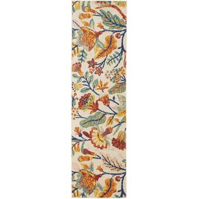Nourison Allur Floral Ivory Multicolor 5'3" x 7'3" Area -Rug, Easy -Cleaning, Non Shedding, Bed Room, Living Room, Dining Room, Kitchen (5x7)" }