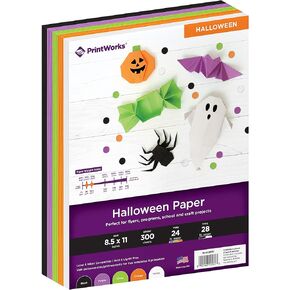 Halloween Colored Paper, 5 Assorted Colors, Perfect for Holiday School and Craft Projects, 300 Sheets, 8.5" x 11" (00582)