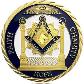 Gold Plated Master Mason Symbol Proud Freemason Challenge Coin…
