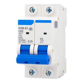 Baomain Miniature Circuit Breaker(MCB) NXB-63 C63 AC 230V/400V 63Amp 2 Pole DIN Rail Mounting