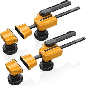 EWORK Bench Dog Clamp, 3/4" Bench Dog Hole Clamp, Up to 155 Lbs Clamping Force Bench Clamps for Woodworking, Adjustable Hold Down Clamp with Protective Pads, Quick Clamps for 19mm Bench Dogs (2 Pack)