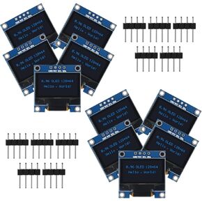 AITRIP 10 PCS 0.96 inch 12864 128X64 OLED LCD Display Board Module I2C IIC SSD1306 Driver 4 Pins Compatibile with Arduino Raspberry Pi (Blue)
