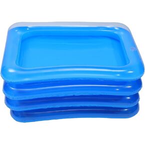 YARNOW Inflatable Cooler, 4PCS Inflatable Ice Serving Bar Coolers for Parties, Salad Picnic Ice Food Drinks Buffet Server Tray for Indoor Outdoor Party (Transparent)
