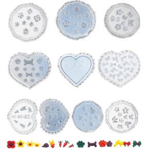 10 Pieces Nail Silicone Mold Nail Art Decoration Resin Casting Molds for Manicure Crystal DIY Template Manicure Tools (Shape1-10)