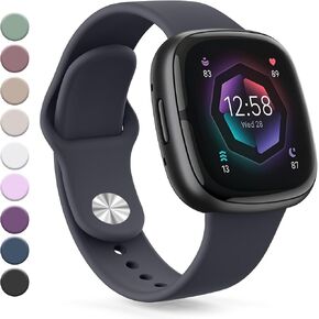 Band Compatible with Fitbit Sense 2 / Sense Bands, Fitbit Versa 4 / Versa 3 Bands Women Men, Soft Silicone Replacement Strap for Fitbit Sense 2 / Versa 4 Smart Watch