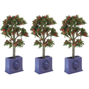 Miniature Dollhouse Plants, 3PCS Artificial Fruit Tree Model for 1:12 Scale Dollhouse Decoration Accessory Dollhouse Fruit Tree Dollhouse Plants