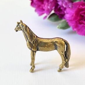Miniature Horse Figurine, Brass Horse Figurines, Retro Horse Statue Ornament, Dollhouse Miniature Horse, Mini Micro Garden Landscaping Decoration