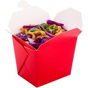 Restaurantware Bio Tek 8 Ounce Noodle Take Out Boxes 25 Disposable Food To Go Boxes - Tab-Lock Stackable Black Paper Take Home Boxes Greaseproof For Restaurants Catering And Parties