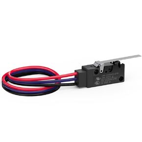 Hinge Straight Lever Waterproof Momentary Push Button Micro Limit Switch with Line 1NO 1NC SPDT Snap Action Mini Switches 3 Pins 1 Pc ​for Arduino, Appliance and Electronic Equipment