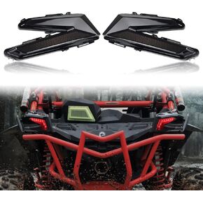 Black Taillights Rear Brake Lamps Compatible with Can-Am Maverick X3 Max XDS XRS X DS RS RC MR Turbo R RR 2017-2024,Smoked LED Tail Light Assembly Replace 710004744