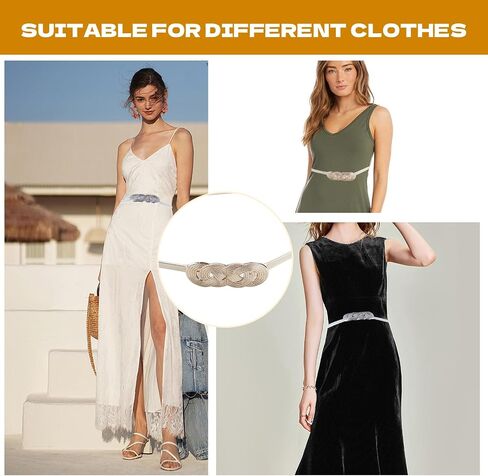 2 Pcs Women Skinny Belt, Metal Corset Belt Thin Waist Belt Stretch Waist Belt for Dress for Dress Adjustable Thin Waist Belt for Ladies in Saudi Arabia