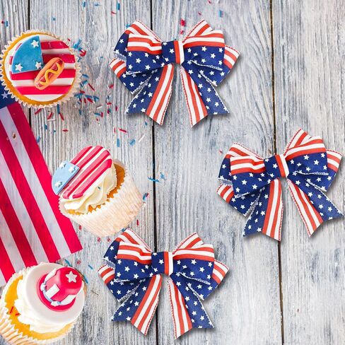 TONIFUL 2 لفات شريط وطني أحمر وأبيض وأزرق، 2-1/2 بوصة 6 ياردة خطوط العلم الأمريكي مطبوعة شريط الرابع من يوليو ليوم الاستقلال، ديكور يوم الذكرى in Kuwait