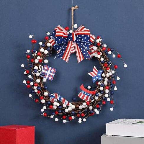 TONIFUL 2 لفات شريط وطني أحمر وأبيض وأزرق، 2-1/2 بوصة 6 ياردة خطوط العلم الأمريكي مطبوعة شريط الرابع من يوليو ليوم الاستقلال، ديكور يوم الذكرى in Kuwait