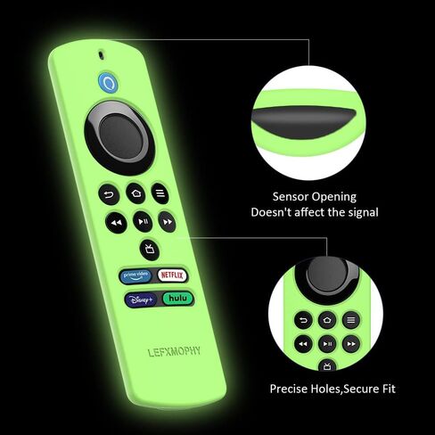 LEFXOMPHY TVStick Lite غطاء بديل عن بعد لجهاز TV Stick Lite أحدث Alexa Voice Remote Lite الجيل الثاني 2022 حافظة واقية من السيليكون الأخضر تتوهج في الظلام in Kuwait