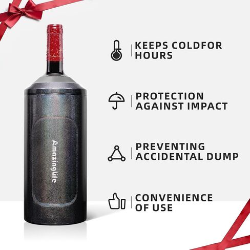 Wine Chiller Bucket, Portable 750ml Champagne & Wine Bottle Cooler, Stainless Steel Vacuum Insulated, Keeps Wine & Beverages Cold, Perfect Gift for Wine Lovers in Saudi Arabia