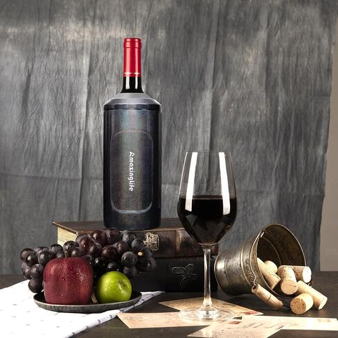 Wine Chiller Bucket, Portable 750ml Champagne & Wine Bottle Cooler, Stainless Steel Vacuum Insulated, Keeps Wine & Beverages Cold, Perfect Gift for Wine Lovers in Saudi Arabia