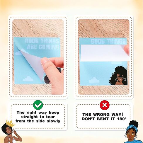 68 Pcs Black Girl Inspirational Sticky Notes Black Girl Theme Office Supplies Black History Positive Gifts for Black Women Mini Motivational for Teacher Notes Memo Notepads School Office in Saudi Arabia