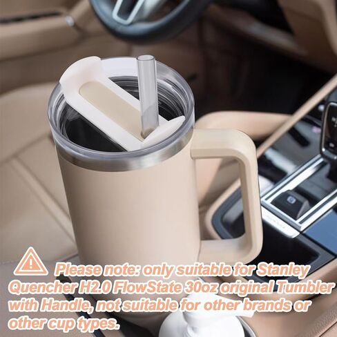 AIERSA 2Pcs Lid Replacement for Stanley Quencher Cup H2.0 30 oz Tumbler with Handle, Cup Lids for Stanley Cup Accessories, Cream in Saudi Arabia