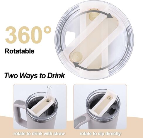 AIERSA 2Pcs Lid Replacement for Stanley Quencher Cup H2.0 30 oz Tumbler with Handle, Cup Lids for Stanley Cup Accessories, Cream in Saudi Arabia