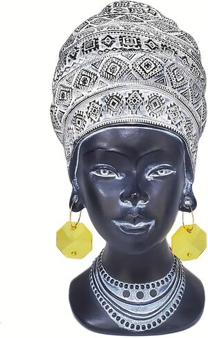 African Statues and Sculptures for Home Decor, Vintage Black Lady Art Bust Figurines, Aesthetic Shelf and Table Ornaments, Decor Accents and Gifts for Women in Saudi Arabia