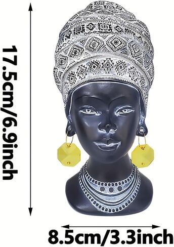 African Statues and Sculptures for Home Decor, Vintage Black Lady Art Bust Figurines, Aesthetic Shelf and Table Ornaments, Decor Accents and Gifts for Women in Saudi Arabia