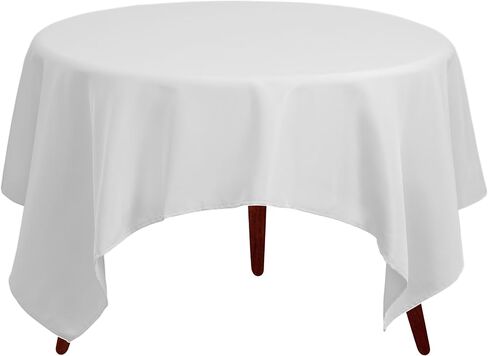Gee Di Moda Square Tablecloth - 52 x 52 Inch Black Table Cloth for Small Square or Round Tables - Heavy Duty Washable Fabric - for Buffet Table, Holiday Party, Dinner, Wedding & Baby Shower in Saudi Arabia